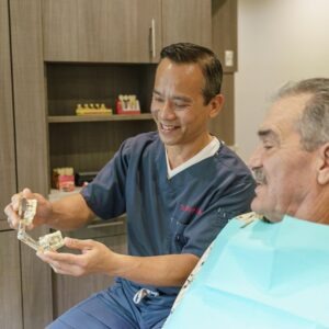 dentist talking to a patient