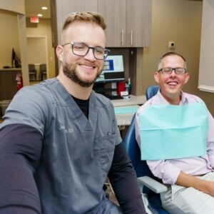 dentist talking to a patient