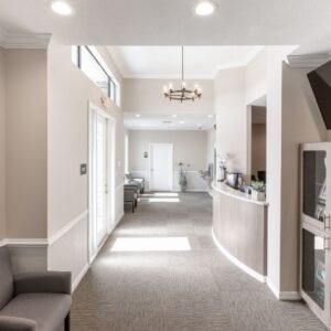 hallway in a clean, modern dentist office 