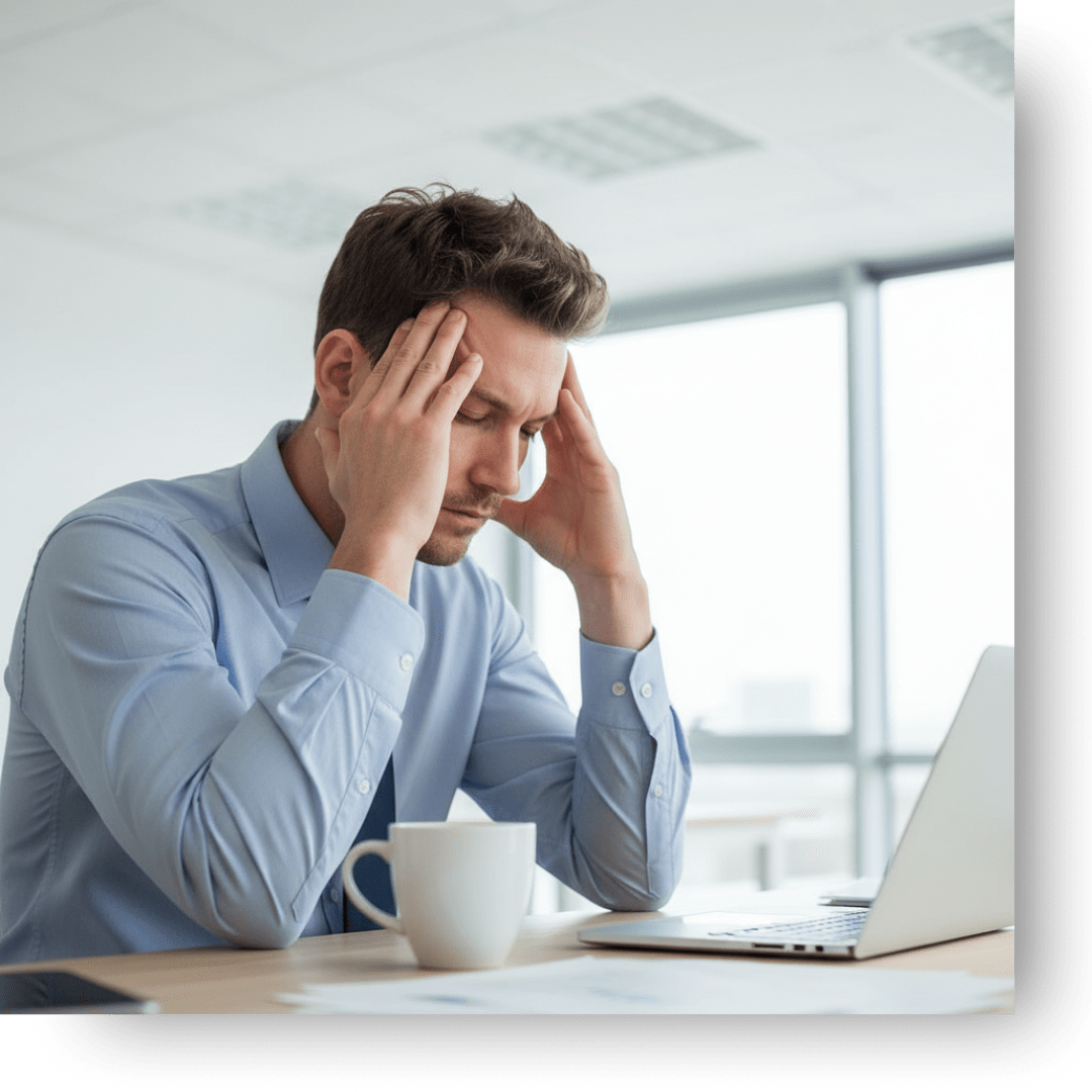 man experiencing fatigue