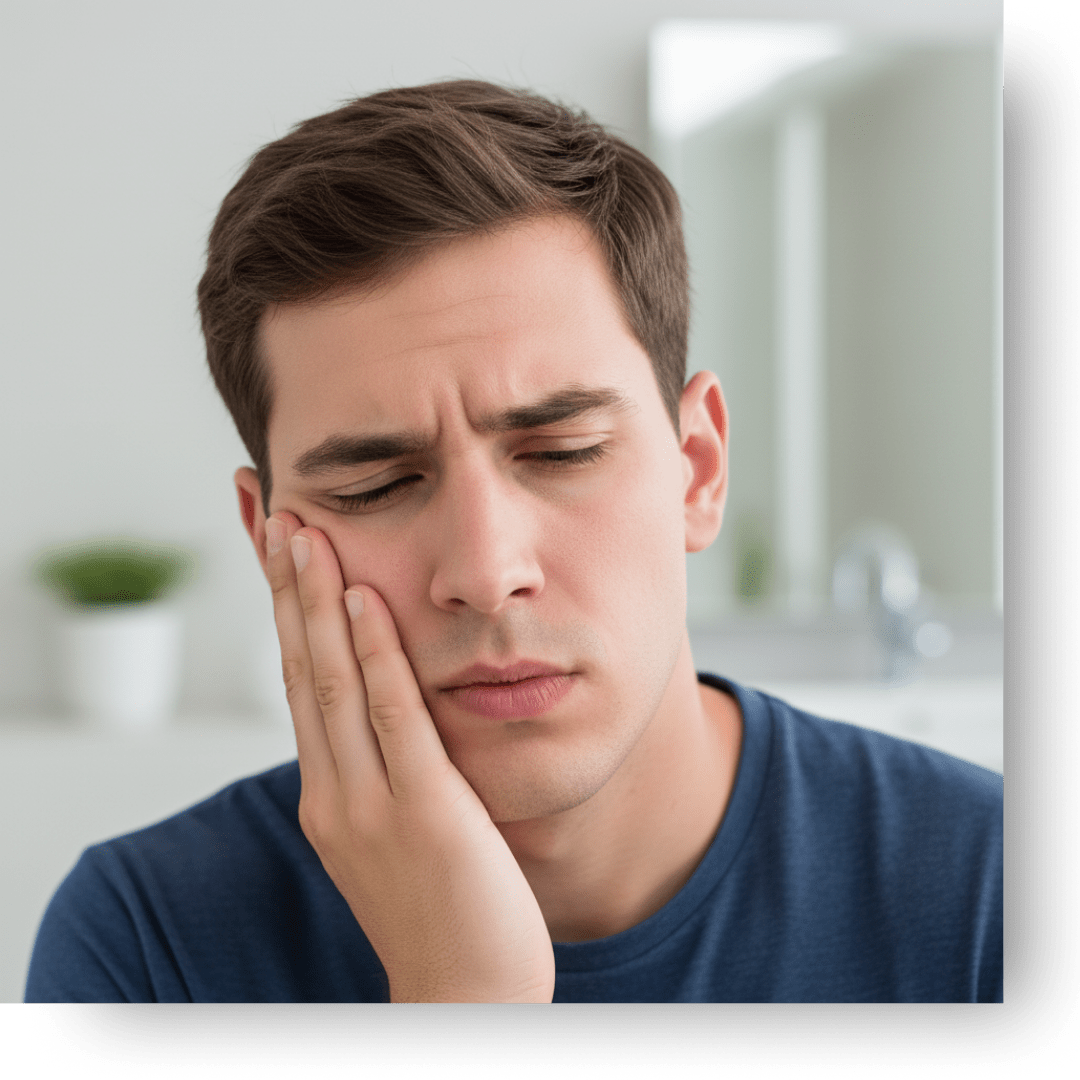 man experiencing wisdom tooth pain