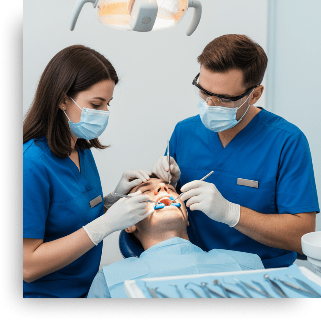 performing a wisdom tooth extraction