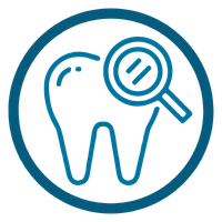 magnifying glass with teeth