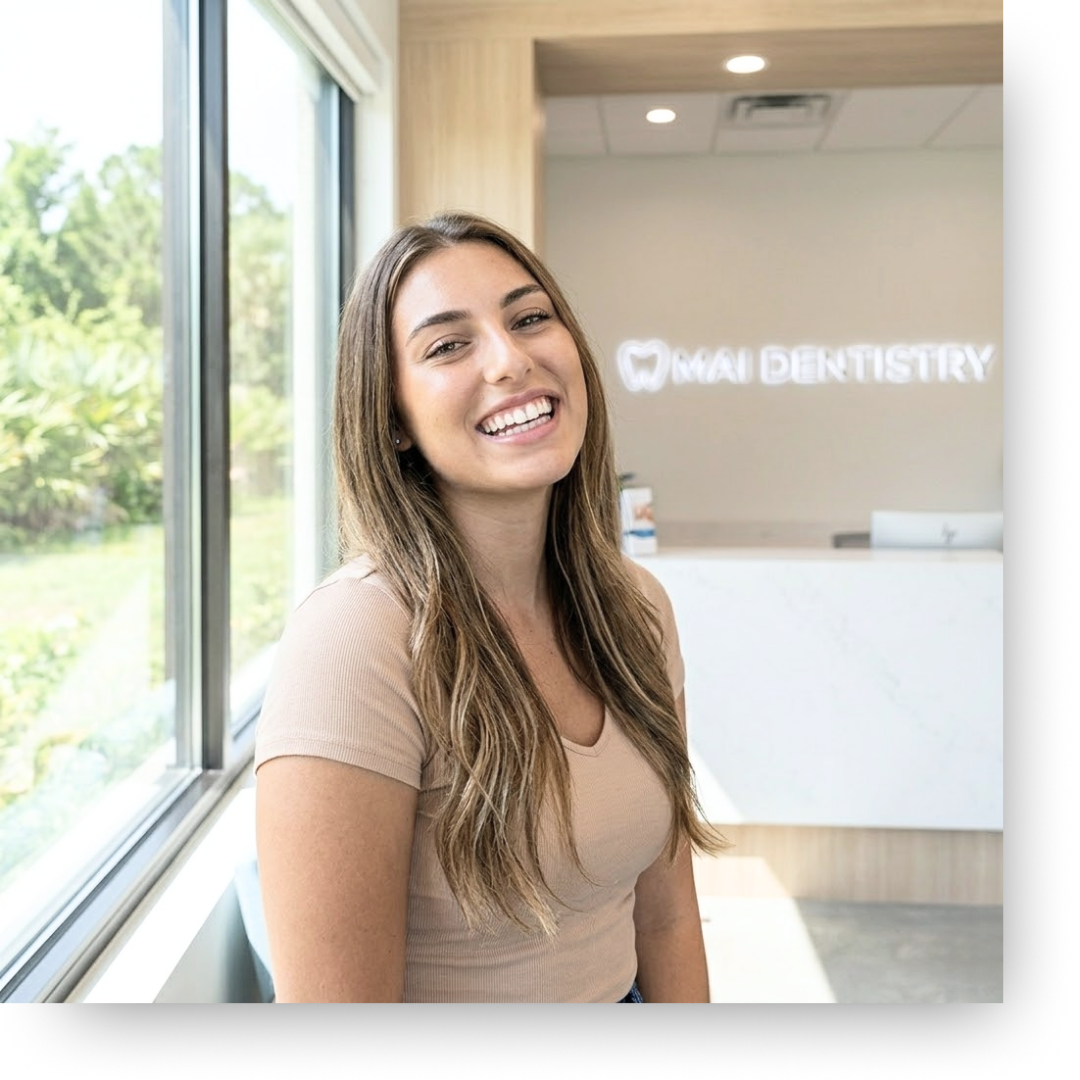 A patient smiling with their new smile.